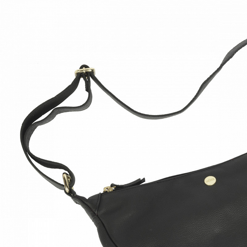 Zwart Bumbag leer detail